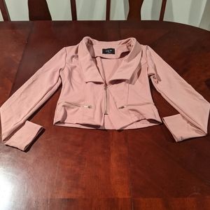 Women's Pink and Gold Zip Up Blazer